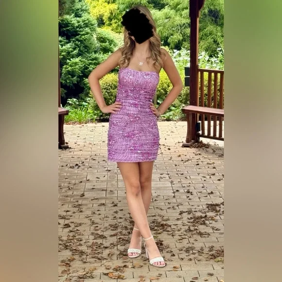 Primavera Couture Dress, Style 4261, Lavender, Size 00, worn once - Picture 3 of 7